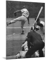 Dodger Don Newcombe Leaning with His Arm Cocked Back for the Pitch-null-Mounted Premium Photographic Print
