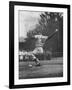 Dodger Don Newcombe Ready to Throw Ball During Game with Braves-null-Framed Premium Photographic Print