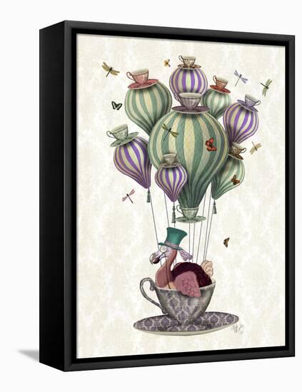 Dodo Balloon with Dragonflies-Fab Funky-Framed Stretched Canvas