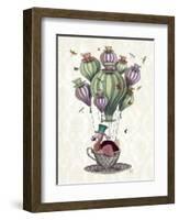 Dodo Balloon with Dragonflies-Fab Funky-Framed Art Print