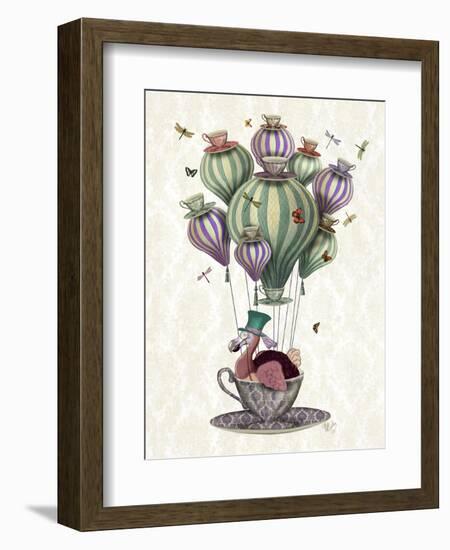 Dodo Balloon with Dragonflies-Fab Funky-Framed Art Print