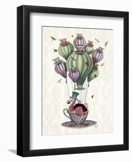 Dodo Balloon with Dragonflies-Fab Funky-Framed Art Print