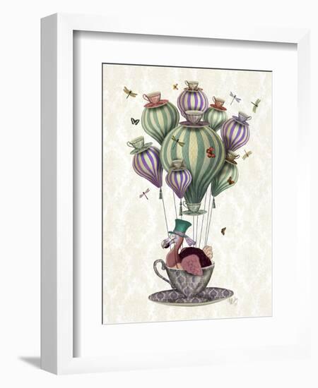 Dodo Balloon with Dragonflies-Fab Funky-Framed Art Print