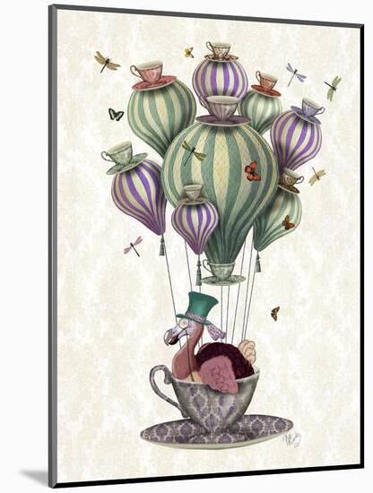 Dodo Balloon with Dragonflies-Fab Funky-Mounted Art Print