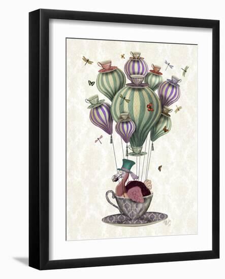 Dodo Balloon with Dragonflies-Fab Funky-Framed Art Print