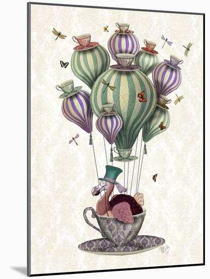 Dodo Balloon with Dragonflies-Fab Funky-Mounted Art Print