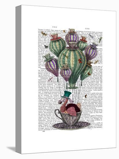 Dodo in Teacup with Dragonflies-Fab Funky-Stretched Canvas