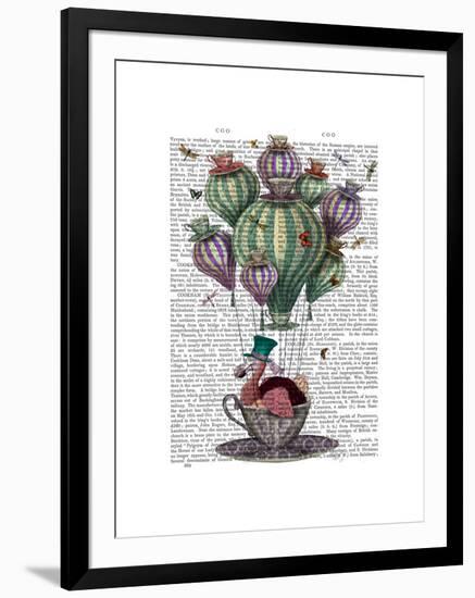 Dodo in Teacup with Dragonflies-Fab Funky-Framed Art Print