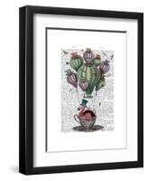 Dodo in Teacup with Dragonflies-Fab Funky-Framed Art Print