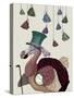 Dodo with Hanging Teacups-Fab Funky-Stretched Canvas