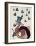 Dodo with Hanging Teacups-Fab Funky-Framed Art Print