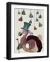 Dodo with Hanging Teacups-Fab Funky-Framed Art Print