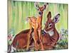 "Doe and Fawn in Forest," June 1, 1940-Paul Bransom-Mounted Giclee Print