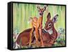 "Doe and Fawn in Forest," June 1, 1940-Paul Bransom-Framed Stretched Canvas