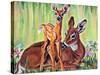 "Doe and Fawn in Forest," June 1, 1940-Paul Bransom-Stretched Canvas