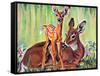 "Doe and Fawn in Forest," June 1, 1940-Paul Bransom-Framed Stretched Canvas