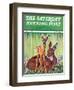 "Doe and Fawn in Forest," Saturday Evening Post Cover, June 1, 1940-Paul Bransom-Framed Giclee Print