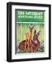 "Doe and Fawn in Forest," Saturday Evening Post Cover, June 1, 1940-Paul Bransom-Framed Giclee Print