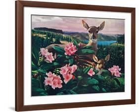 Doe and Fawn-Stan Galli-Framed Giclee Print