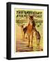 "Doe and Fawns," Saturday Evening Post Cover, April 29, 1933-Jack Murray-Framed Premium Giclee Print