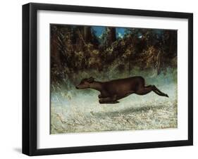 Doe Leaping, 19th Century-Gustave Courbet-Framed Giclee Print