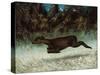 Doe Leaping, 19th Century-Gustave Courbet-Stretched Canvas