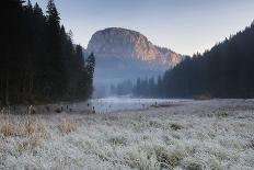 Red Lake and Suhardul Mara-Massif at Dawn, Cheile Bicazului-Hasmas Np, Transylvania, Romania-Dörr-Photographic Print