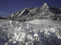 Winterscene of the Flatirons in Boulder, Colorado-Dörte Pietron-Framed Stretched Canvas