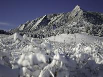 Winterscene of the Flatirons in Boulder, Colorado-Dörte Pietron-Framed Stretched Canvas