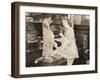 Dog Accompanying Woman on Piano-null-Framed Photo