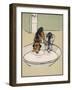 Dog and a Cat Drink Milk from a Large Bowl-Cecil Aldin-Framed Photographic Print