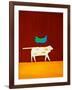 Dog and bird,1998,(oil on linen)-Cristina Rodriguez-Framed Giclee Print