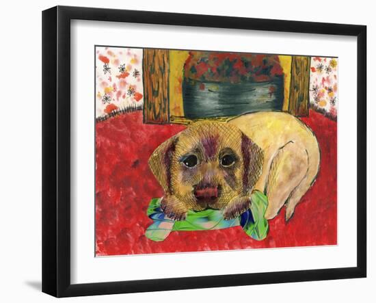 Dog and Bone-Wolf Heart Illustrations-Framed Giclee Print