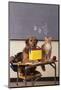 Dog and Cat at School-DLILLC-Mounted Photographic Print