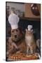Dog and Cat Making Pizza-DLILLC-Stretched Canvas
