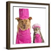 Dog and Cat Ready for Cooking-websubstance-Framed Photographic Print