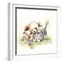 Dog and Cat with Butterfly-MAKIKO-Framed Giclee Print