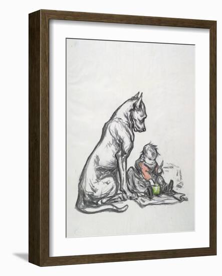 Dog and Child, Early 20th Century-Robert Noir-Framed Giclee Print