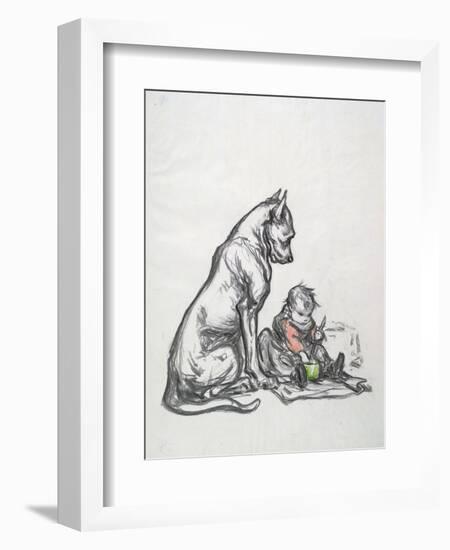 Dog and Child, Early 20th Century-Robert Noir-Framed Giclee Print