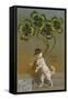 Dog and Clover-null-Framed Stretched Canvas