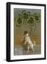 Dog and Clover-null-Framed Art Print