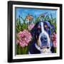 Dog and Dragonflies-Kathryn Wronski-Framed Art Print