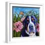 Dog and Dragonflies-Kathryn Wronski-Framed Art Print