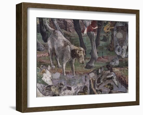 Dog and Ducks, Scene from Month of March-Francesco del Cossa-Framed Giclee Print