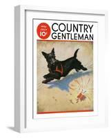 "Dog and Firecrackers," Country Gentleman Cover, July 1, 1936-Nelson Grofe-Framed Giclee Print