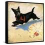 "Dog and Firecrackers,"July 1, 1936-Nelson Grofe-Framed Stretched Canvas