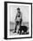 Dog and Handler Wearing Gas Masks at the Battle Front-null-Framed Photographic Print