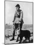 Dog and Handler Wearing Gas Masks at the Battle Front-null-Mounted Photographic Print