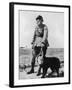 Dog and Handler Wearing Gas Masks at the Battle Front-null-Framed Photographic Print