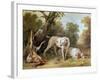 Dog and Hare-Jean-Baptiste Oudry-Framed Giclee Print